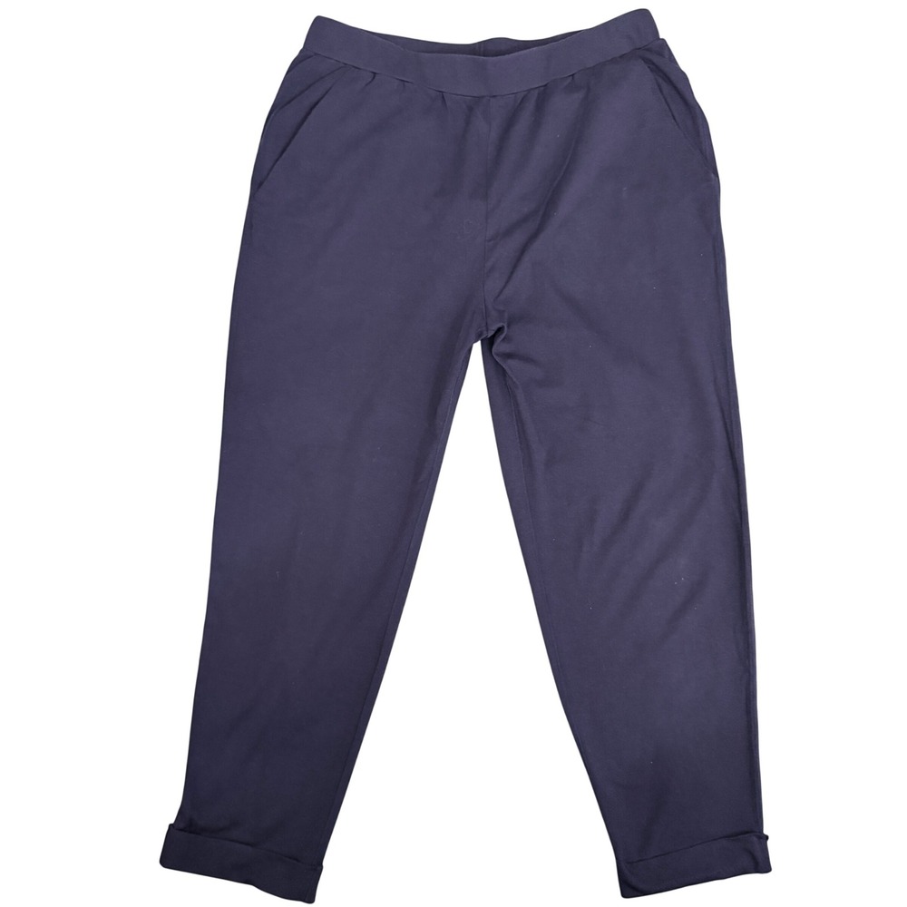 EILEEN FISHER‎ Navy Blue Jersey Knit Ankle Tapered Pants Size S/P